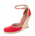 Scarpe con zeppa in paglia